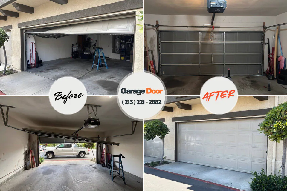 Before and after: garage door repair Fort Bliss, TX